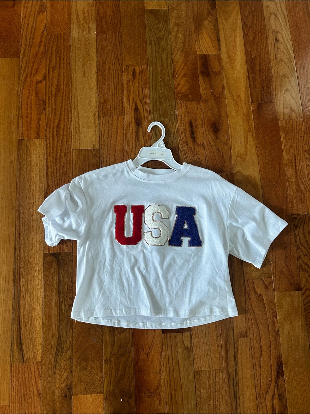 Women’s Crop NWOT USA Graphic Tee - Red, White & Blue